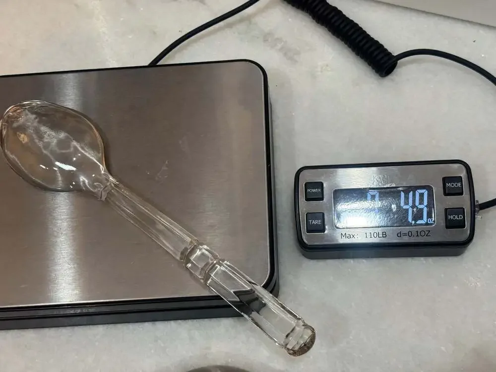 Vintage Clear Glass Salad Serving Spoon; MCM